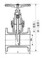 Z45X/RVHX暗杆彈性座封閘閥外形尺寸圖