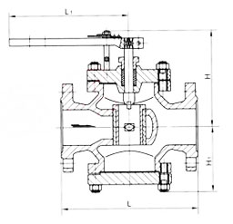 T40H回轉式調節閥門外形尺寸圖