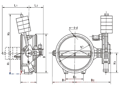 HD741X液（yè）控止回閥外形尺寸圖