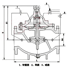 800X壓差旁通平（píng）衡閥外形尺（chǐ）寸圖