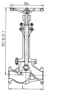 DJ41Y低溫截止閥外形尺寸圖（tú）