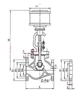 J641H氣動截止閥（fá）外形（xíng）尺寸圖