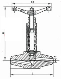 J61Y/W不鏽鋼焊（hàn）接截止閥外（wài）形尺寸圖