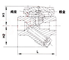 CS16H液體膨脹式膜盒式蒸汽疏水閥外形尺寸圖