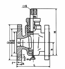 X43W-1.0C二通鑄鐵（tiě）旋塞閥外（wài）形（xíng）尺寸圖