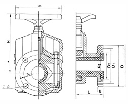 GJ41X-6L管夾（jiá）閥（fá）外形尺寸圖